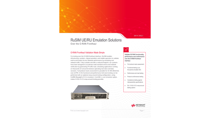 RuSIM - O-DU Testing Solution - Emulating the O-RU over the O-RAN Fronthaul